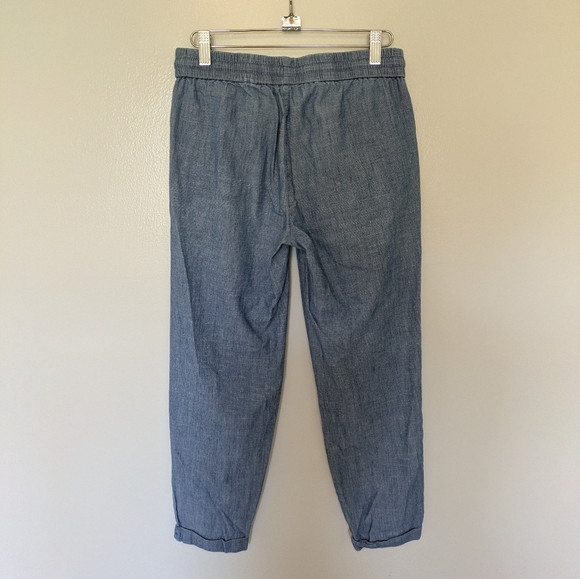 J. Crew Chambray Drawstring Pant Cotton Blue 00 - Picture 5 of 8